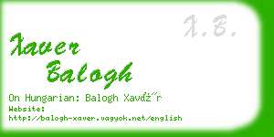 xaver balogh business card